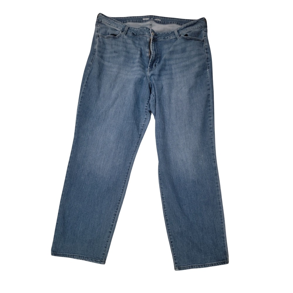 Old Navy Wow Loose High Rise Jeans Women 22 Long Blue Denim Medium Wash Wide Leg